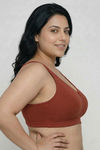 Zivame True Curv Double Layered Non Wired Full Coverage Super Support Bra - Burnt Brick — thumbnail 3